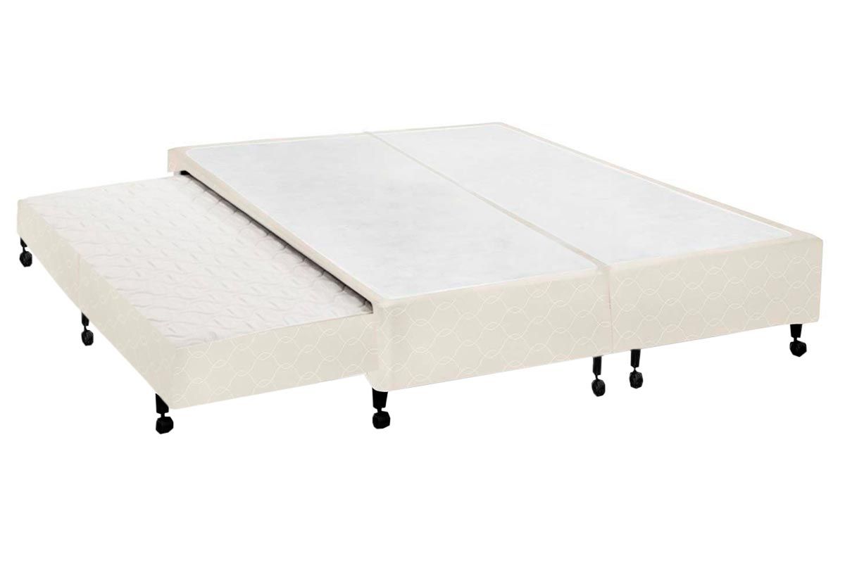 Cama Box c/Auxiliar Castor Tecido Clean