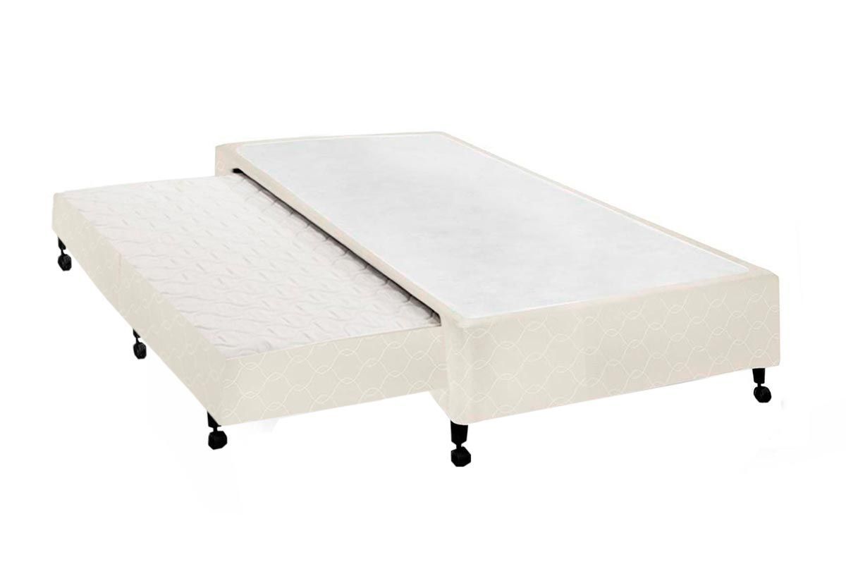 Cama Box c/Auxiliar Castor Tecido CleanSolteirão - 96x203x27