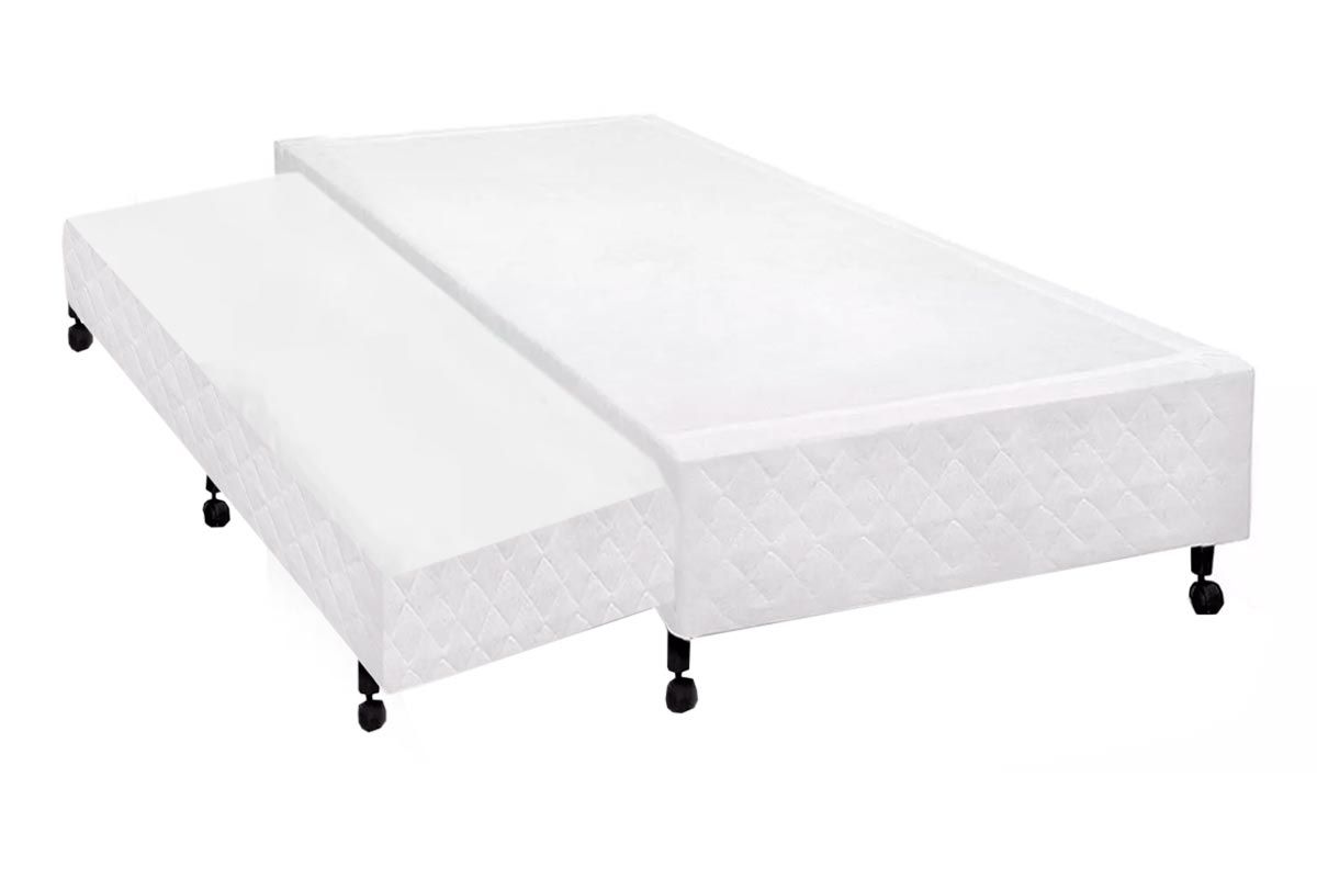 Cama Box c/Auxiliar Castor Tecido White