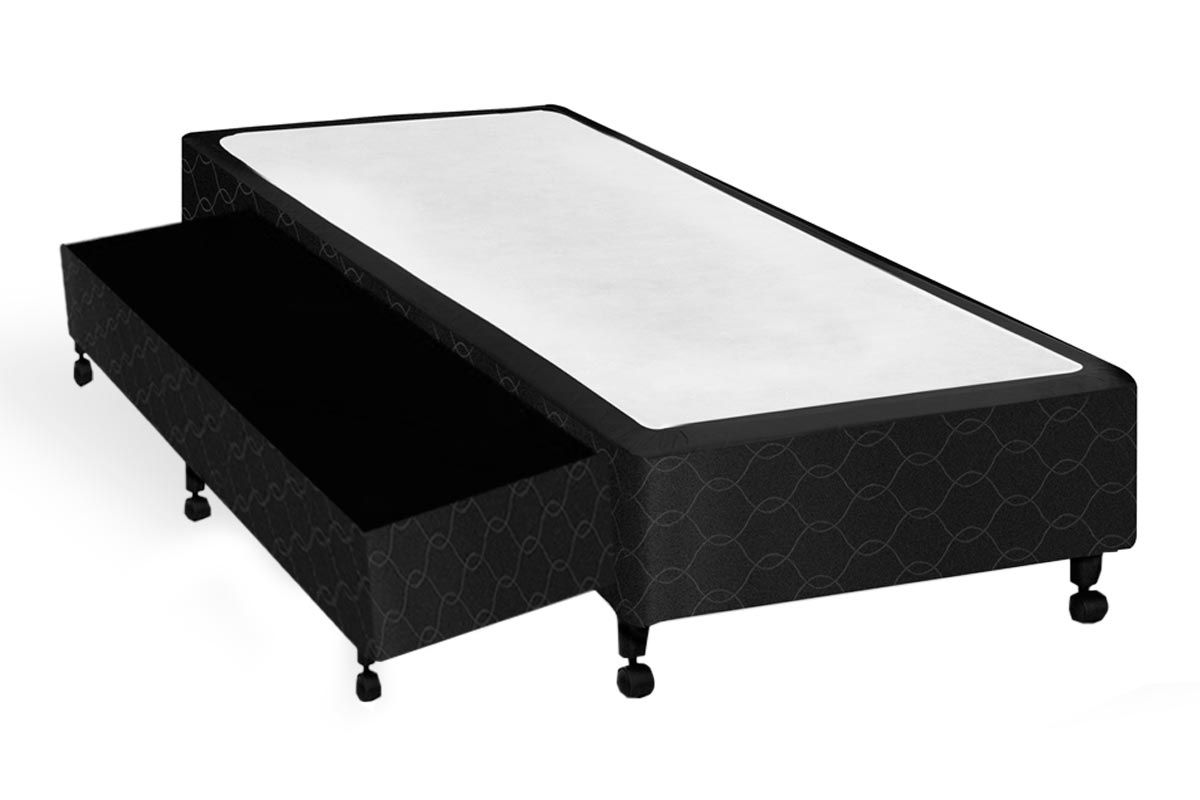 Cama Box c/Auxiliar Castor Tecido BlackSolteiro - 78x188x27