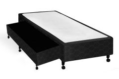 Bicama Box Base Castor Poli Preto c/ Auxiliar