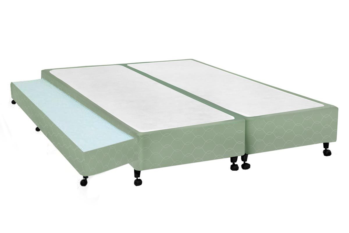 Cama Box c/Auxiliar Castor Tecido Green