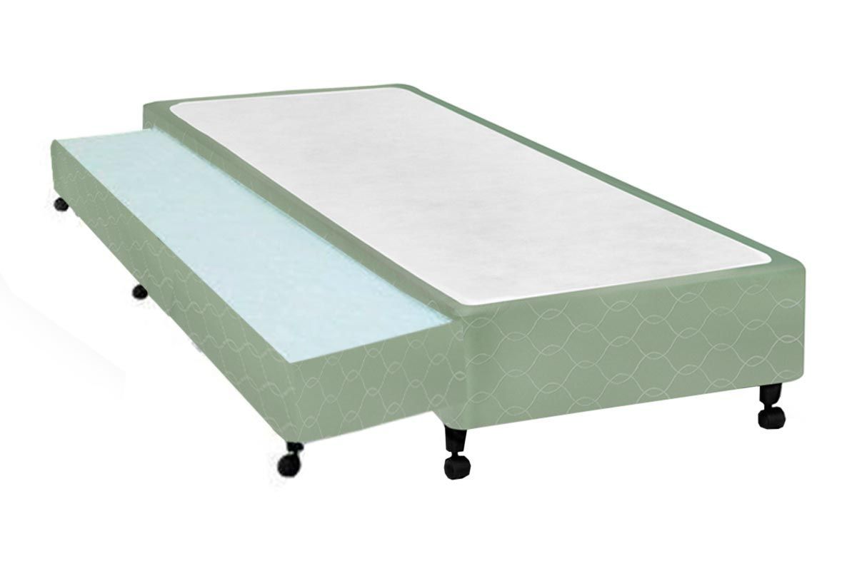 Cama Box c/Auxiliar Castor Tecido GreenSolteirão - 96x203x27