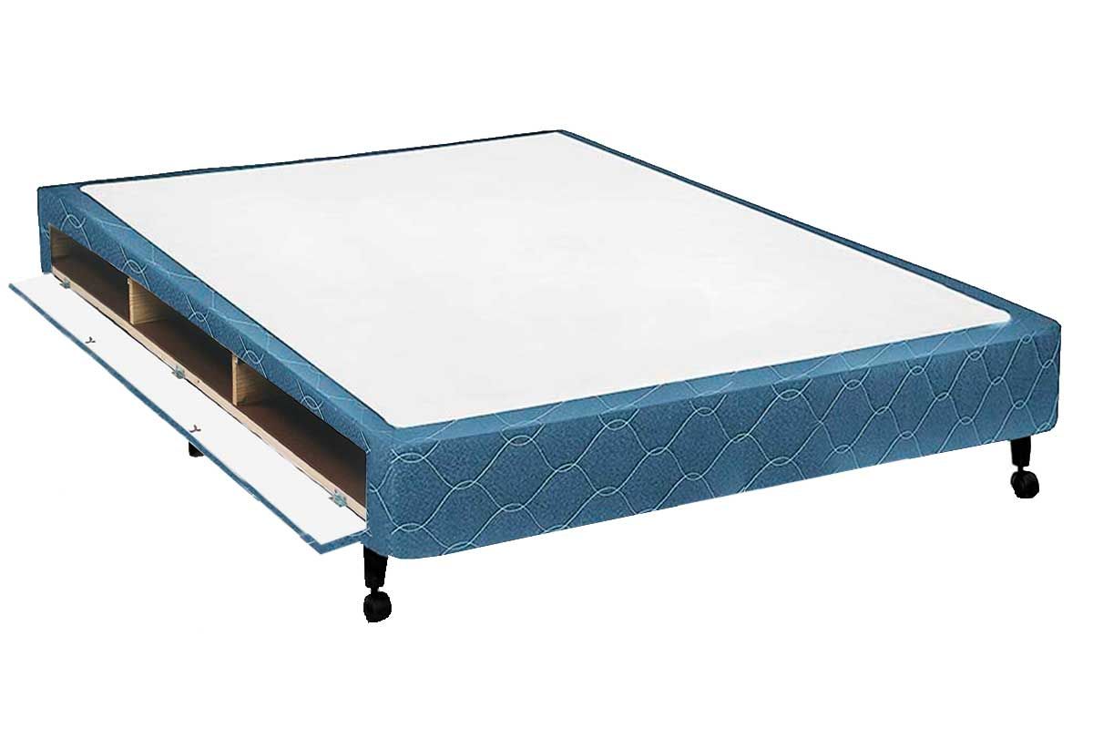 Cama Box Closet Castor Poli Tecido BlueCasal - 138x188x27 Cama Box Closet Castor Poli Tecido BlueCasal - 138x188x27