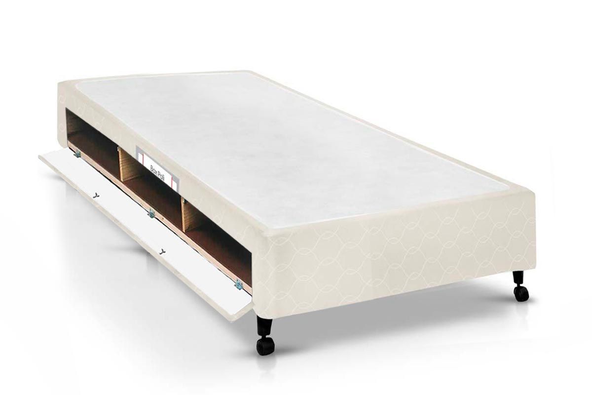 Cama Box Closet Castor Poli Tecido Clean
