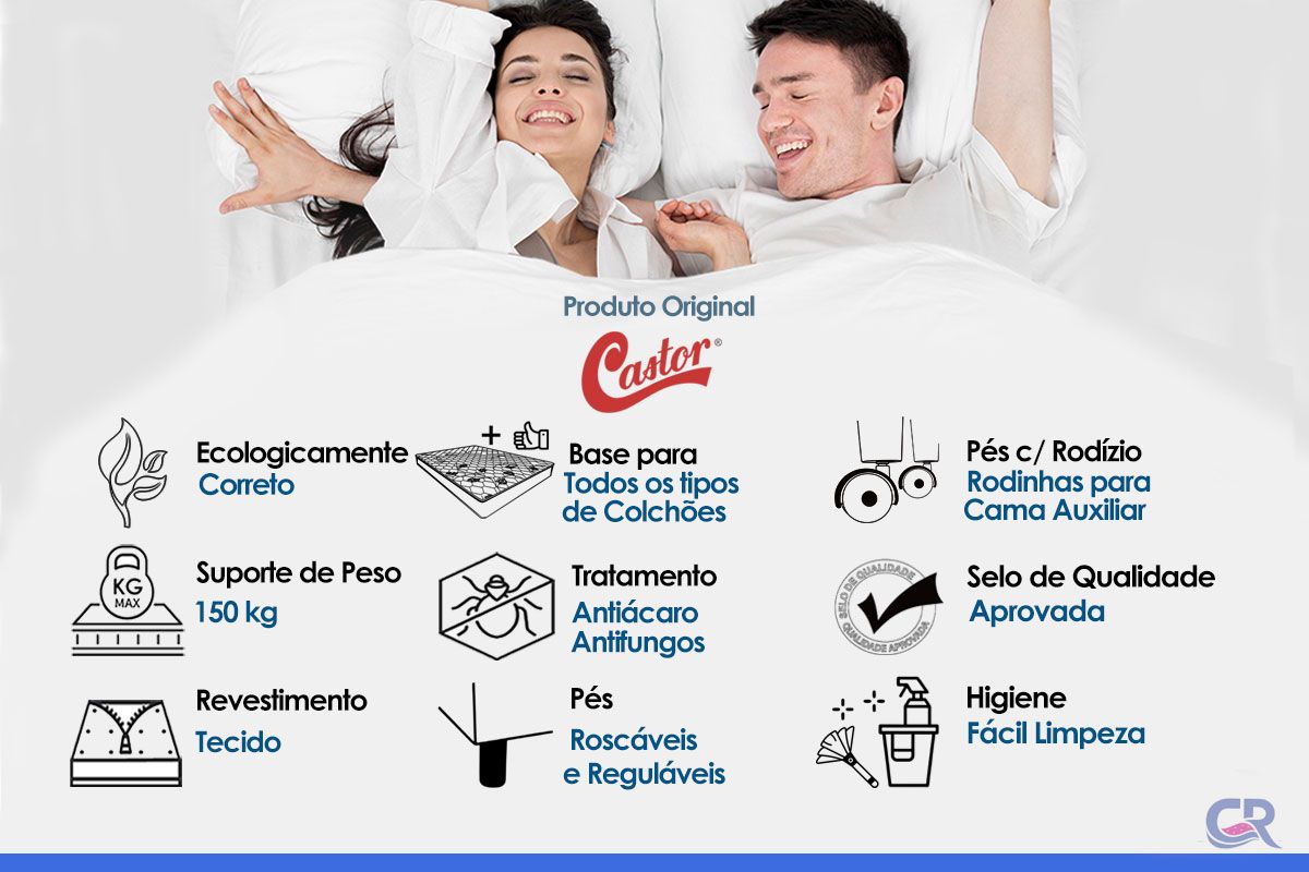 Cama Box Closet Castor Poli Tecido Clean Cama Box Closet Castor Poli Tecido Clean