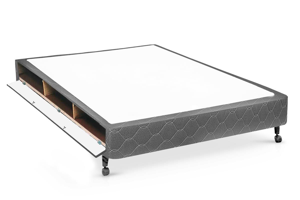 Cama Box Closet Castor Poli Tecido GrayCasal - 138x188x27