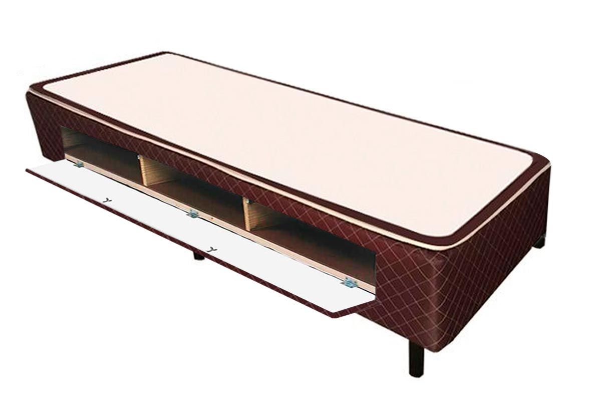 Cama Box Closet Castor Poli Tecido Brown