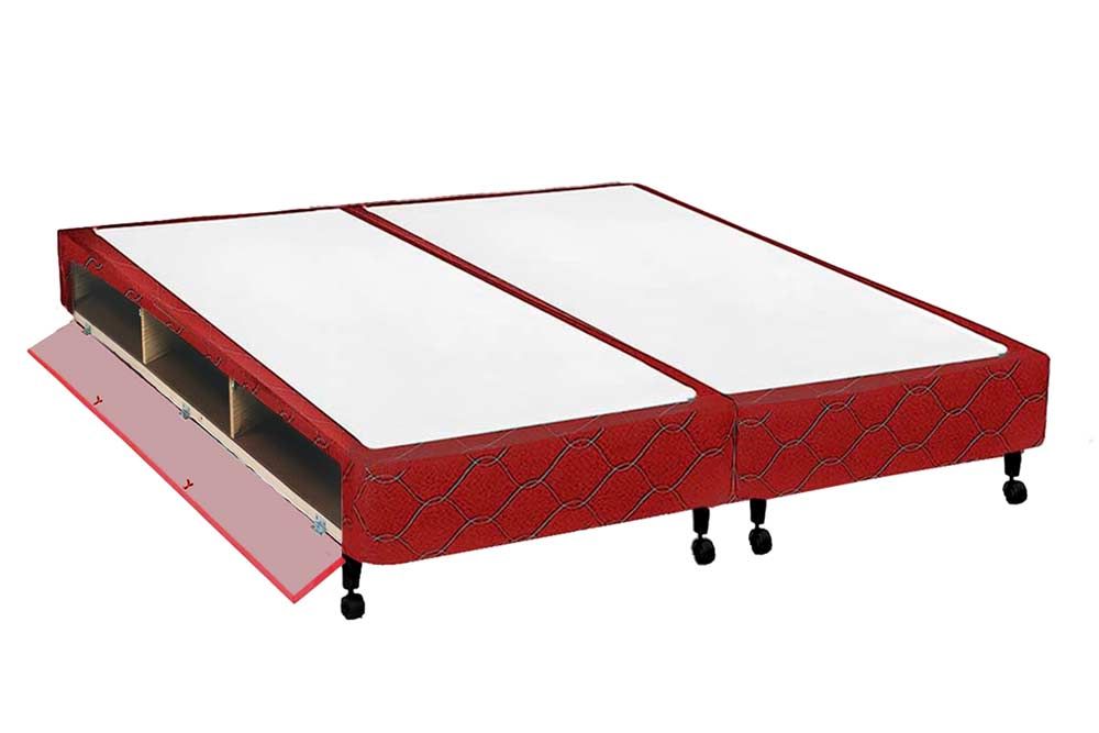 Cama Box Closet Castor Poli Tecido Wine
