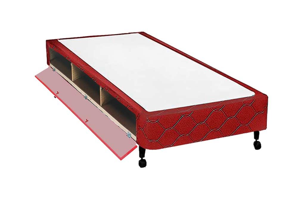 Cama Box Closet Castor Poli Tecido Wine