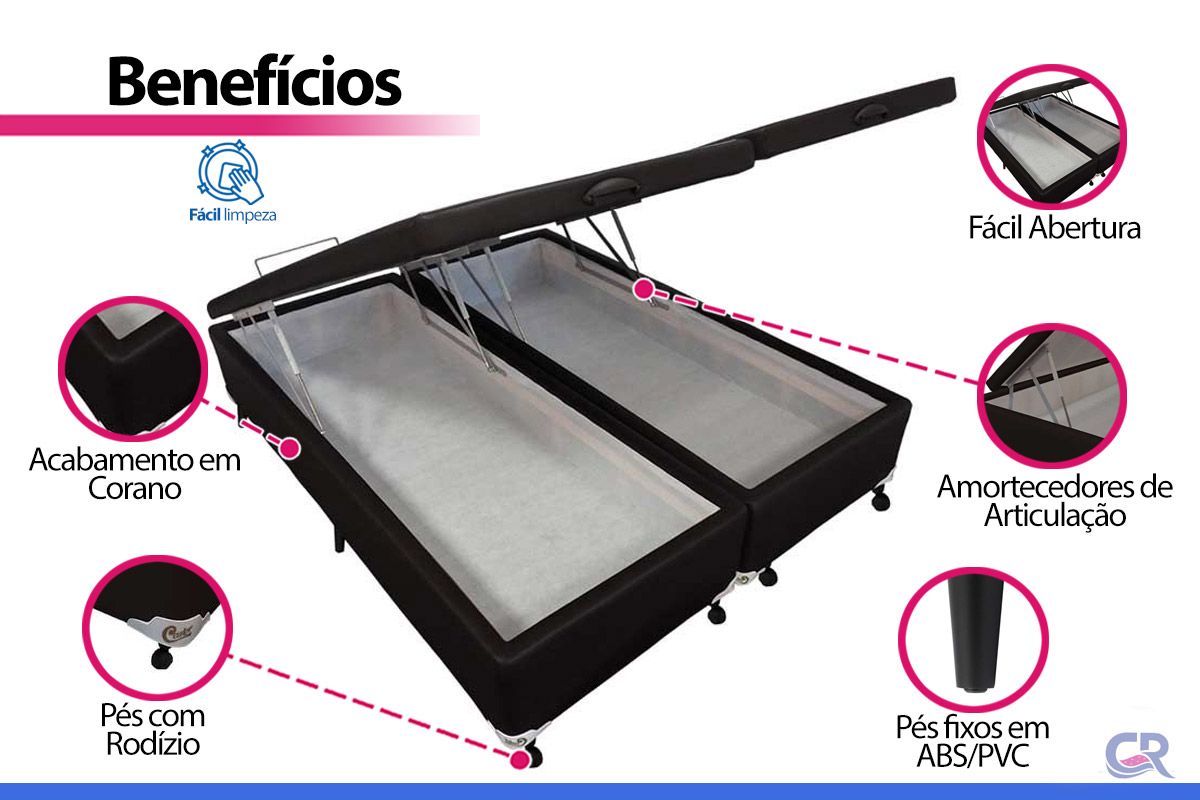 Cama Box Baú Castor Corano Black New Cama Box Baú Castor Corano Black New