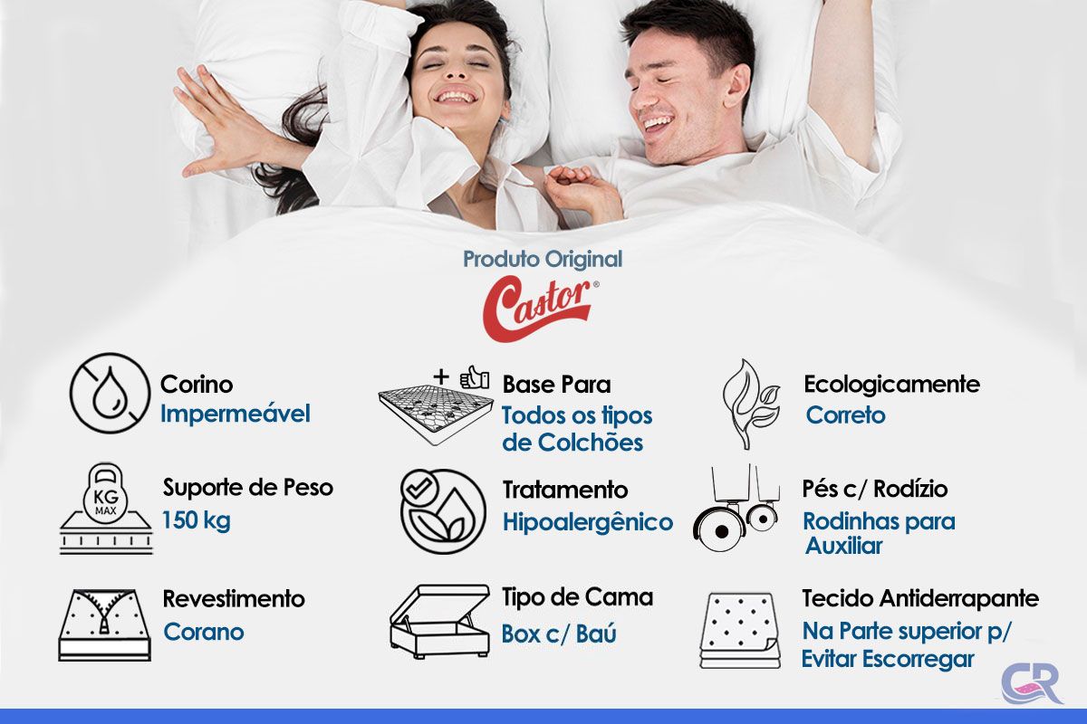Cama Box Baú Castor Corano Black New Cama Box Baú Castor Corano Black New