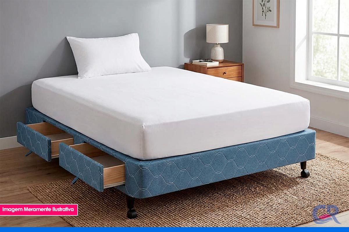 Cama Box Castor Poli Blue Cama Box Castor Poli Blue