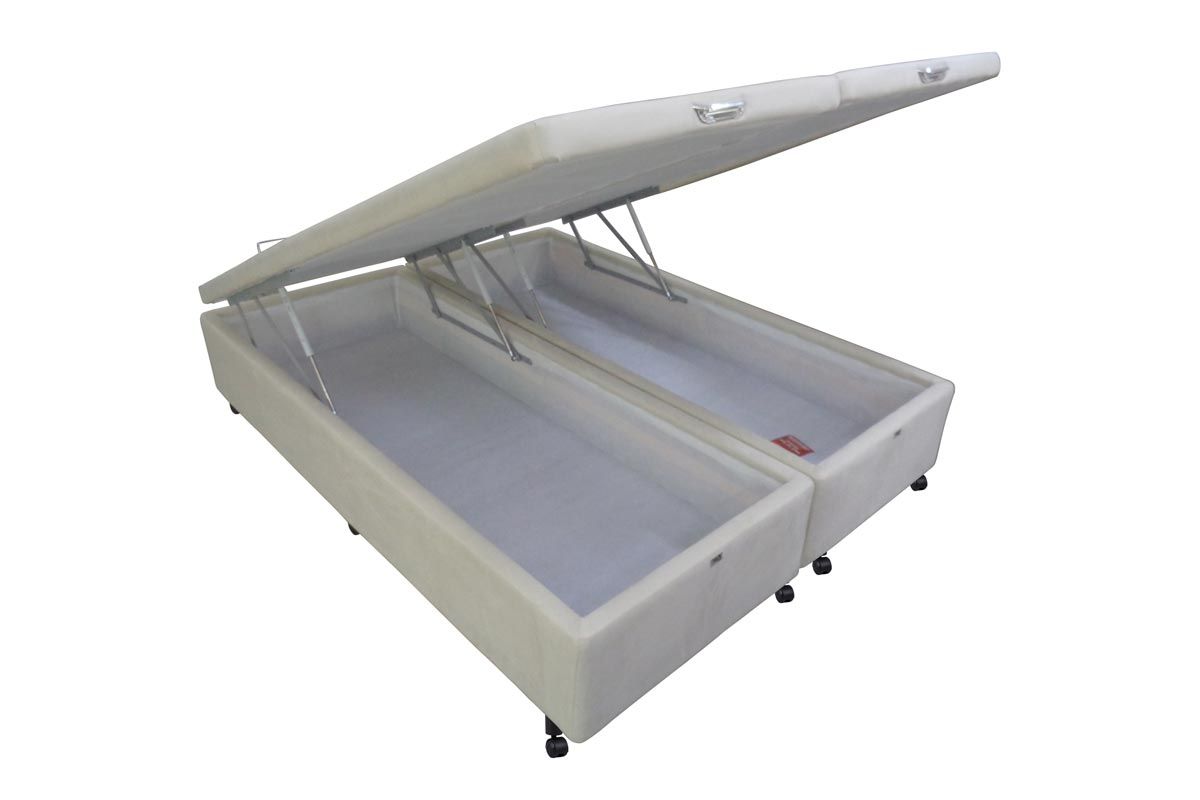 Cama Box Baú Vellus - CastorQueen - 158x198x35 (2 uni 79X198)
