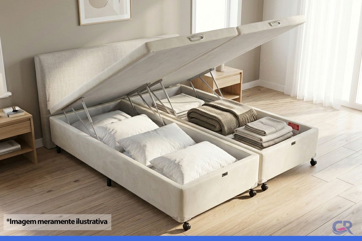 Cama Box Baú Castor Vellus Clean
