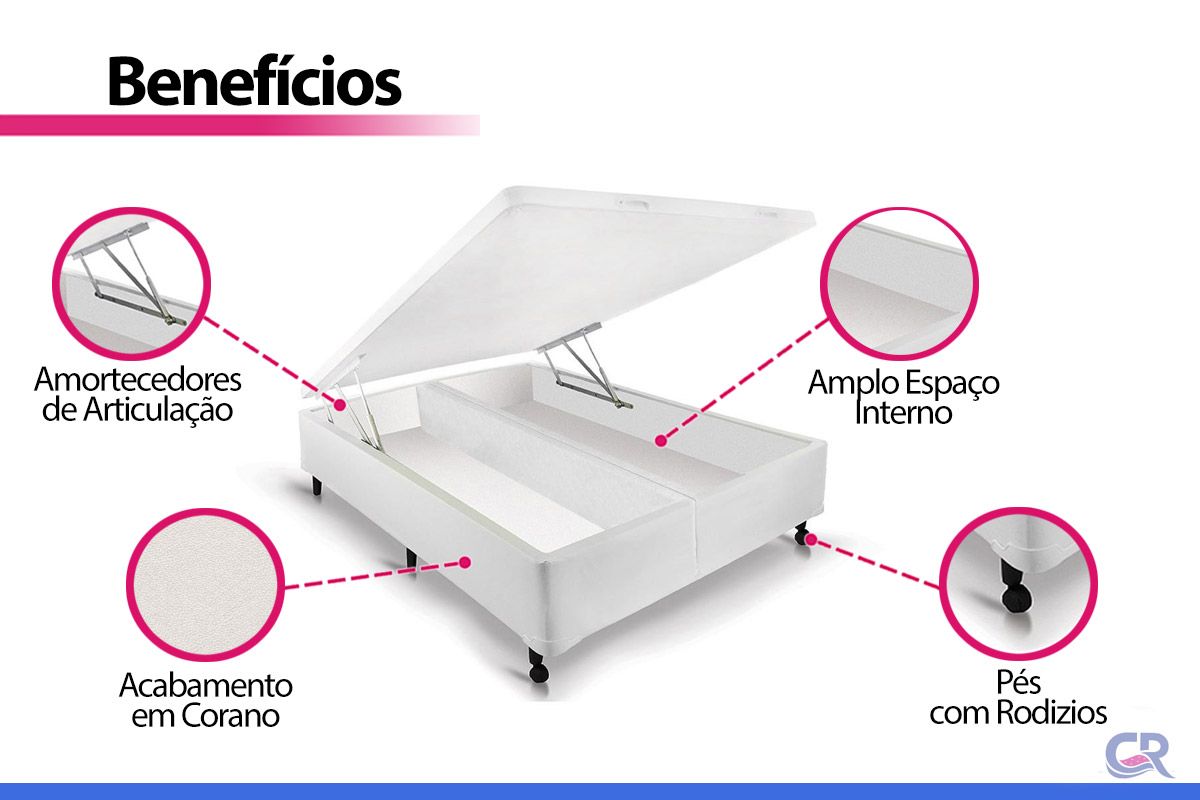 Cama Box Baú Castor Corano White New Cama Box Baú Castor Corano White New