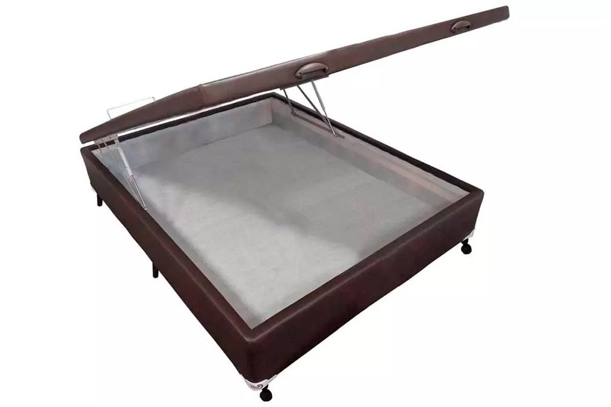 Cama Box Baú Courano Brown New - CastorCasal - 138x188x35
