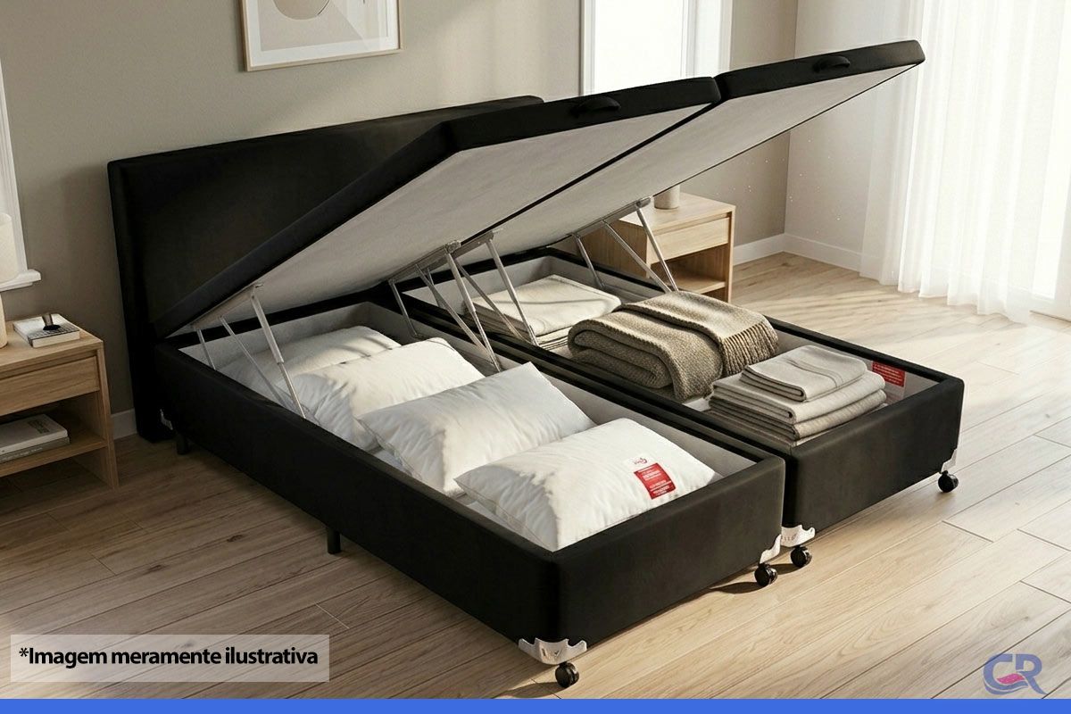Cama Box Baú Castor Corano Black New