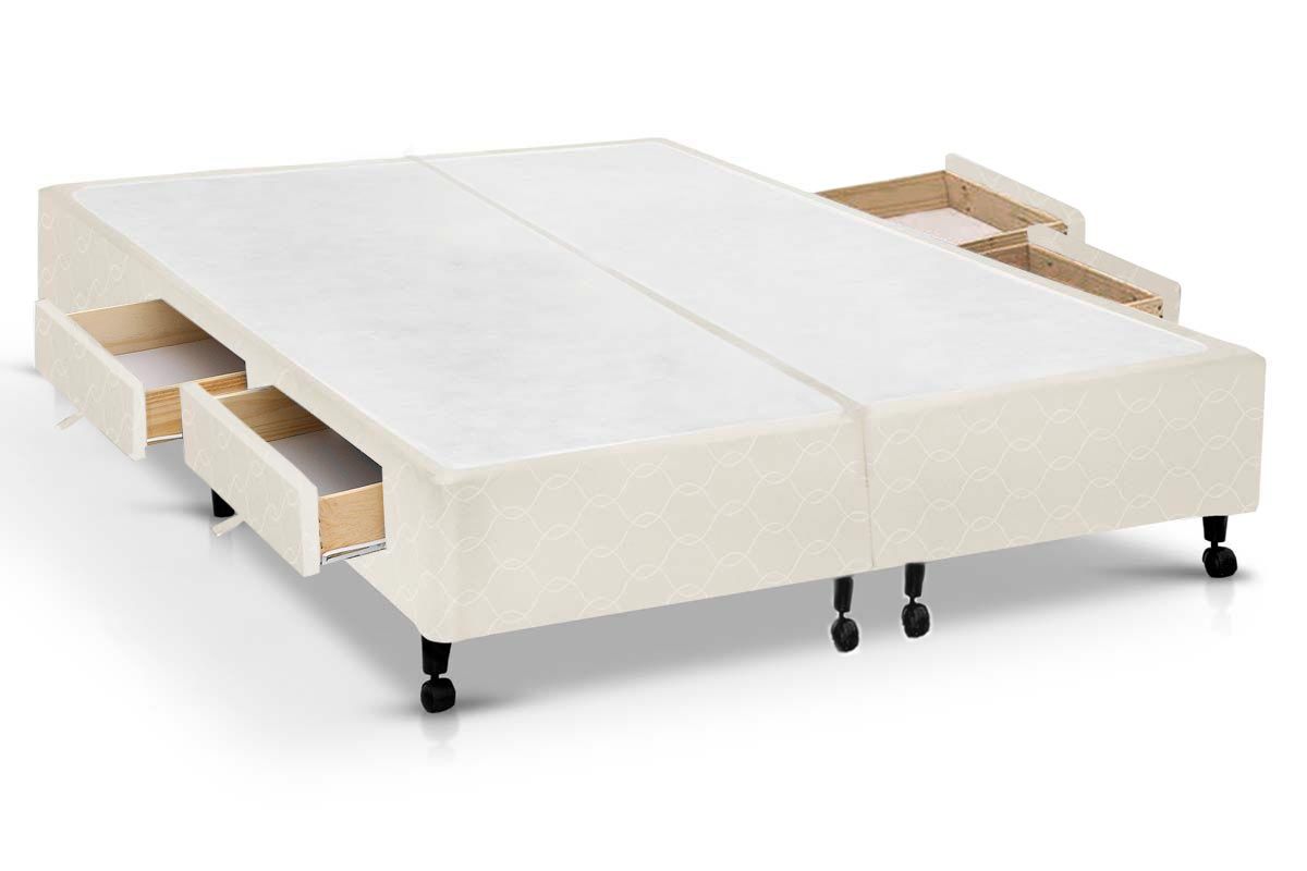 Cama Box Castor Poli Clean4 Gavetas King - 193x203x27(2 uni 96X203) Cama Box Castor Poli Clean4 Gavetas King - 193x203x27(2 uni 96X203)