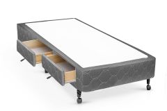 Cama Box Castor Poli Gray