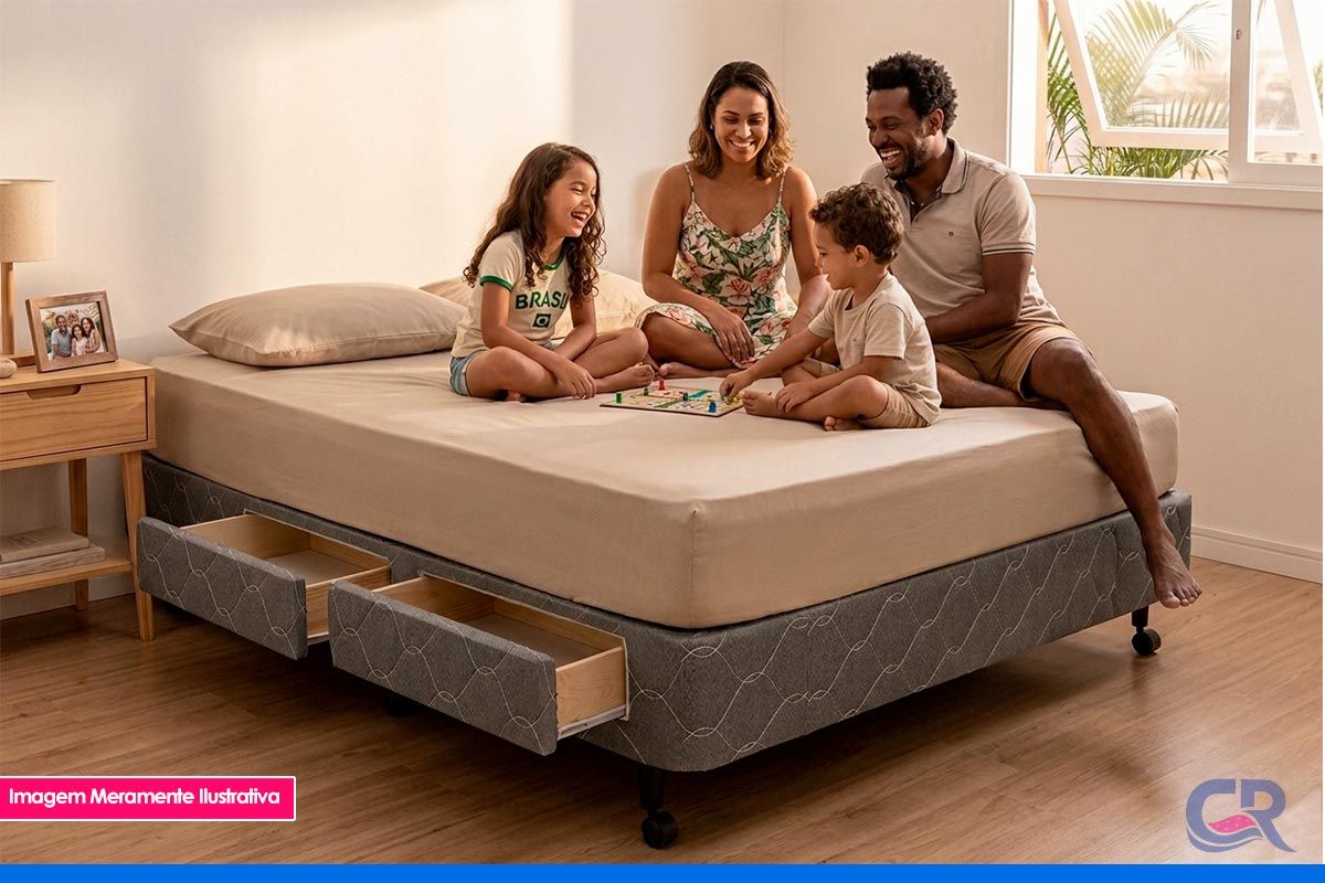 Cama Box Castor Poli Gray