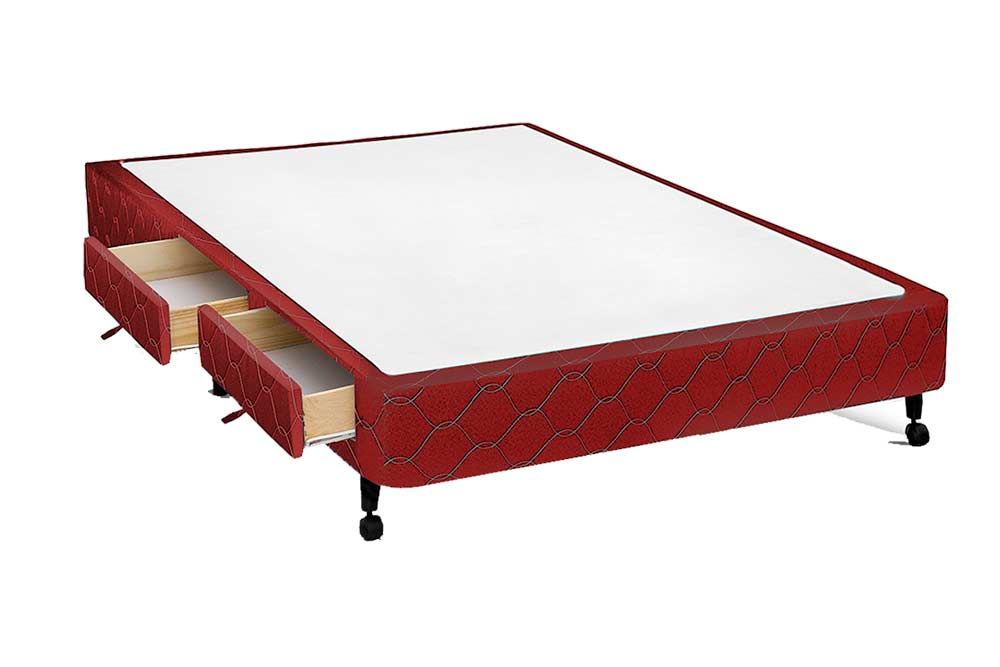 Cama Box Castor Poli Wine2 Gavetas Viúva - 128x188x27 Cama Box Castor Poli Wine2 Gavetas Viúva - 128x188x27
