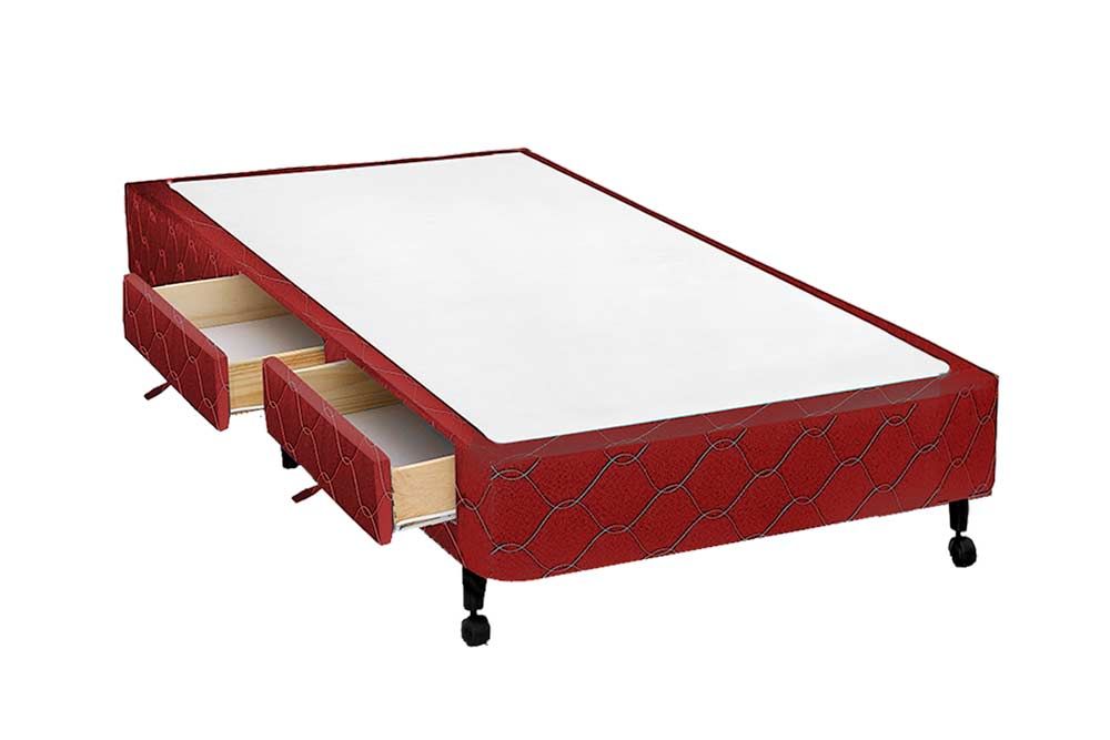 Cama Box Castor Poli Wine2 Gavetas Solteiro - 78x188x27 Cama Box Castor Poli Wine2 Gavetas Solteiro - 78x188x27