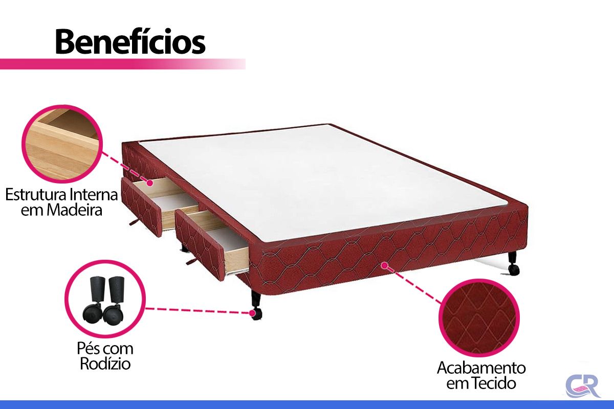 Cama Box Castor Poli Wine Cama Box Castor Poli Wine