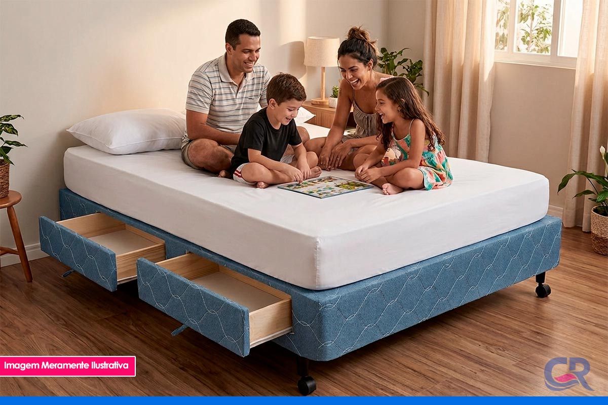 Cama Box Castor Poli Blue Cama Box Castor Poli Blue