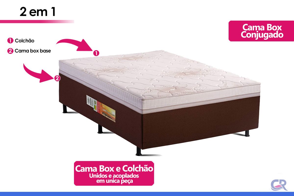 Cama Box Conjugado c/Colchão UniPremium Vip Polar Cama Box Conjugado c/Colchão UniPremium Vip Polar