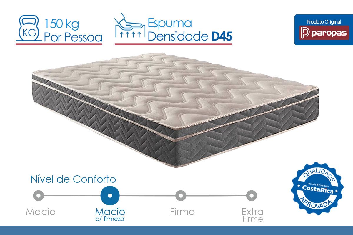 Colchão Ortopédico Paropas D45 Conforto Mega Firme Colchão Ortopédico Paropas D45 Conforto Mega Firme