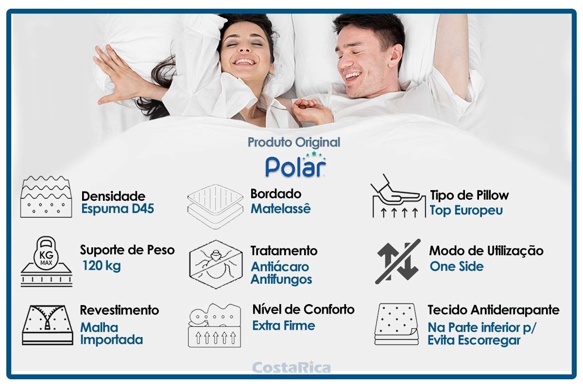Cama Box CRC +Colchão Ortopédico Orthoface Polar