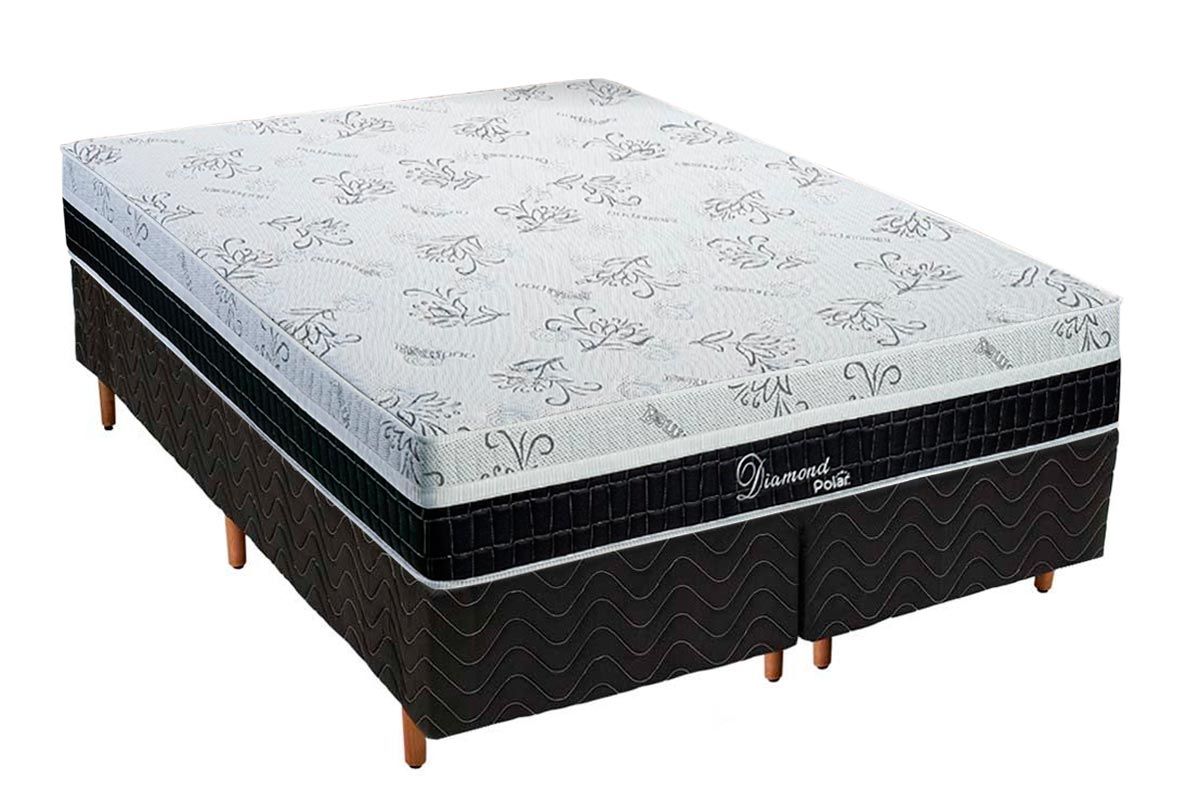 Cama Box CRC +Colchão Molas Diamond Polar