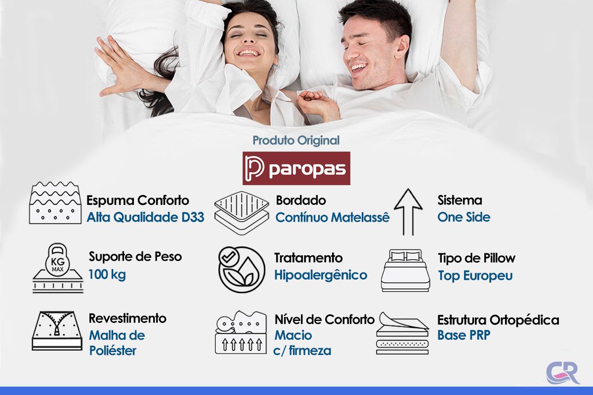 Colchão Ortopédico Paropas D33 Conforto Ultra
