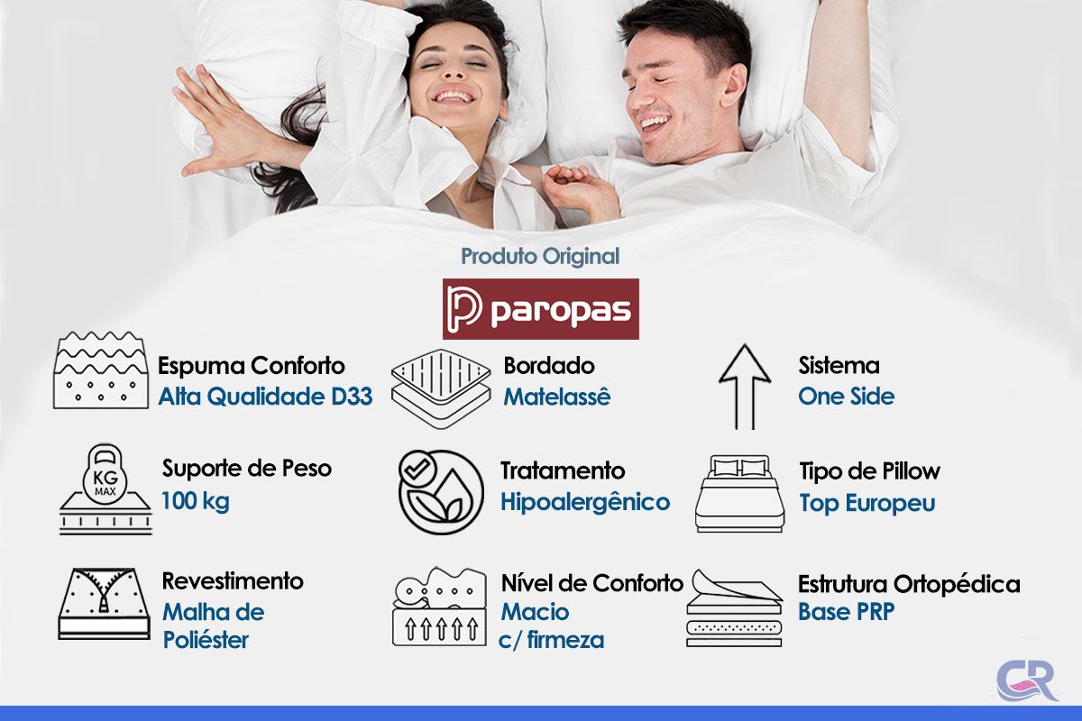 Colchão Ortopédico Paropas D33 Conforto Ultra Colchão Ortopédico Paropas D33 Conforto Ultra
