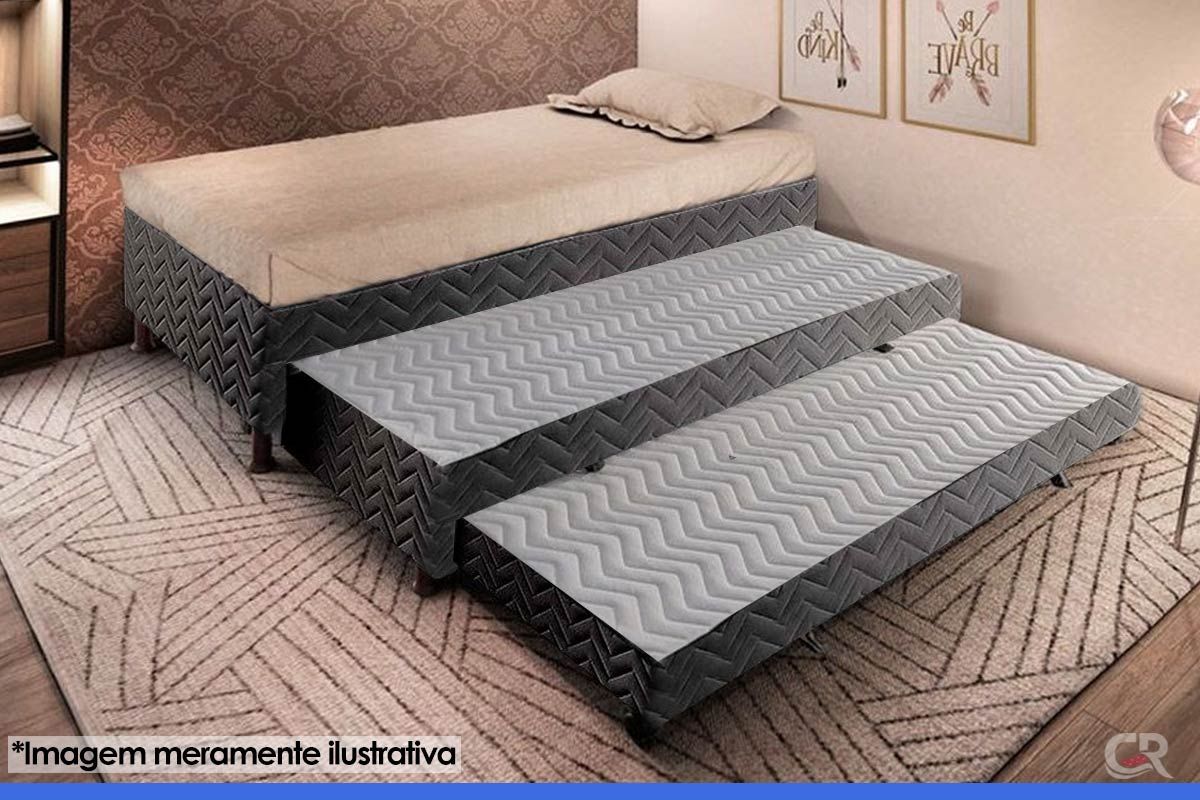 Cama Box c/2 Auxiliares Tribox Black Paropas Cama Box c/2 Auxiliares Tribox Black Paropas