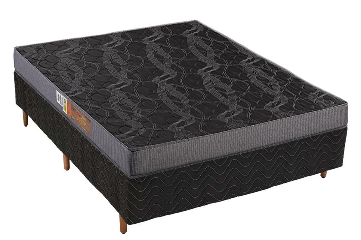 Cama Box CRC +Colchão Espuma D20 Pérola Polar