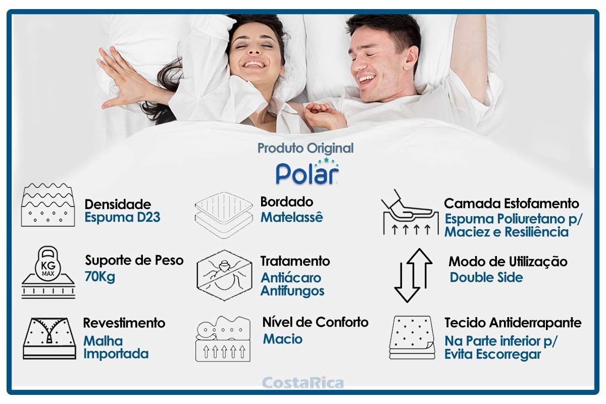 Cama Box CRC +Colchão Espuma D20 Pérola Polar