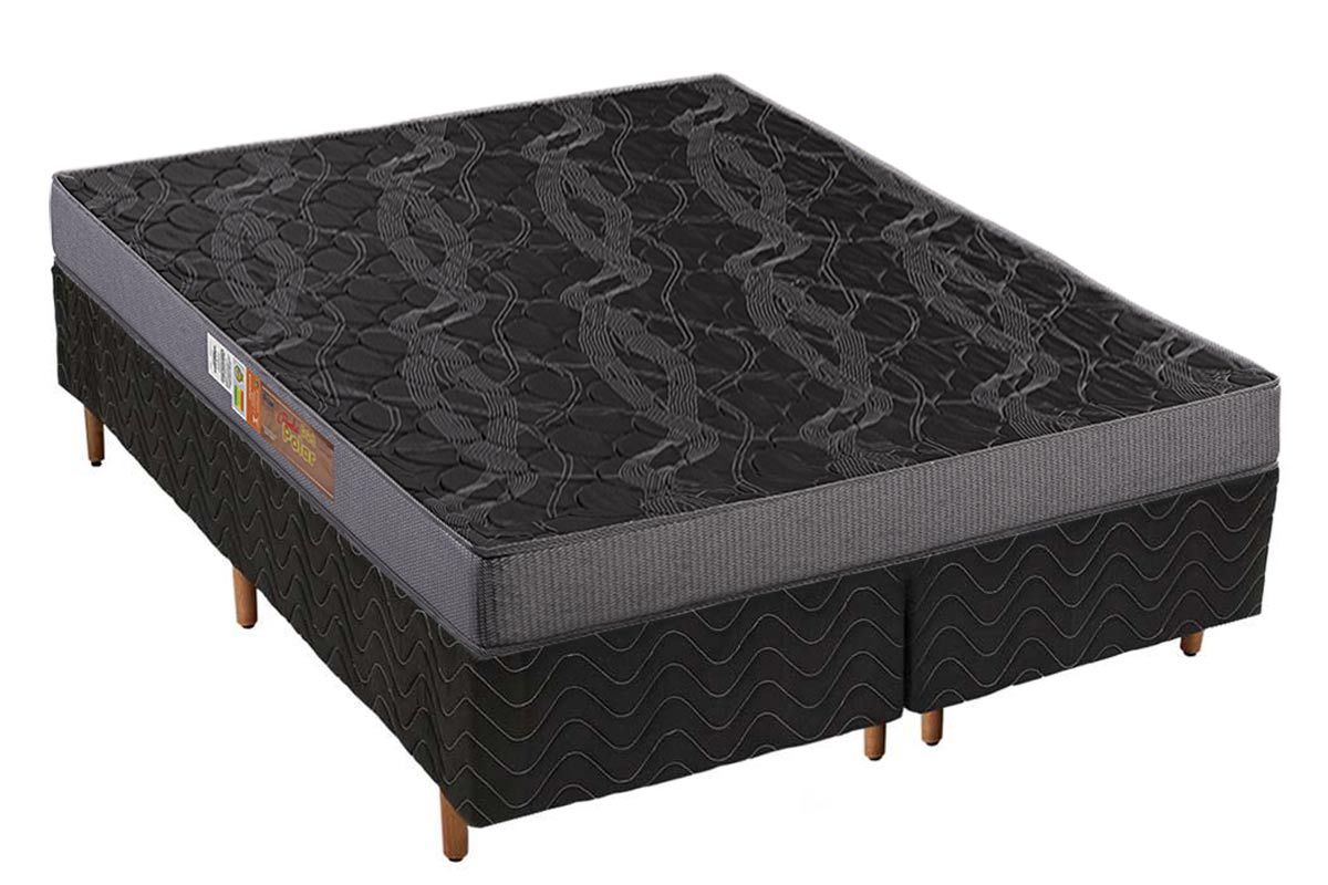 Cama Box CRC +Colchão Espuma D20 Pérola Polar