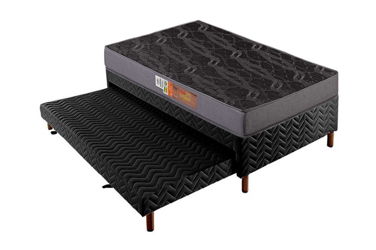 Cama Box CRC +Colchão Espuma D23 Pérola Polar