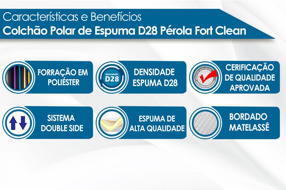 Cama Box Filhão +Colchão Espuma D28 Pérola Polar