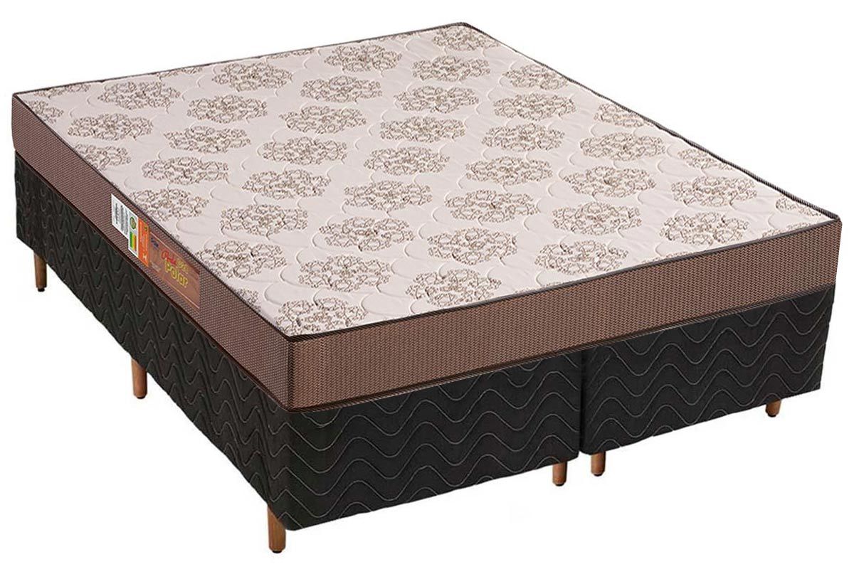 Cama Box CRC +Colchão Espuma D28 Pérola Polar