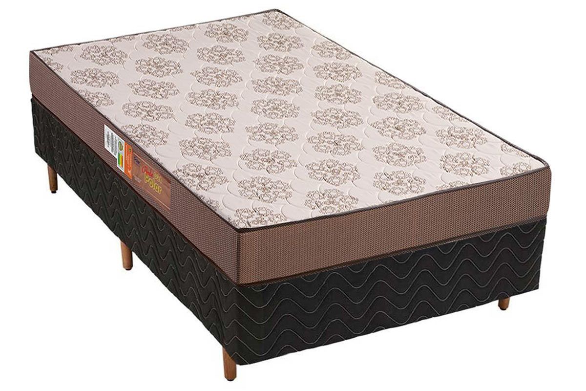 Cama Box CRC +Colchão Espuma D28 Pérola Polar