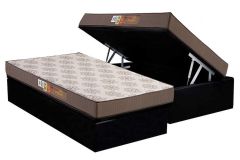 Cama Box Baú Filhão +Colchão Espuma D28 Pérola Polar