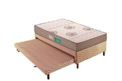 Cama Box Filhão +Colchão Espuma D33 Pérola Polar