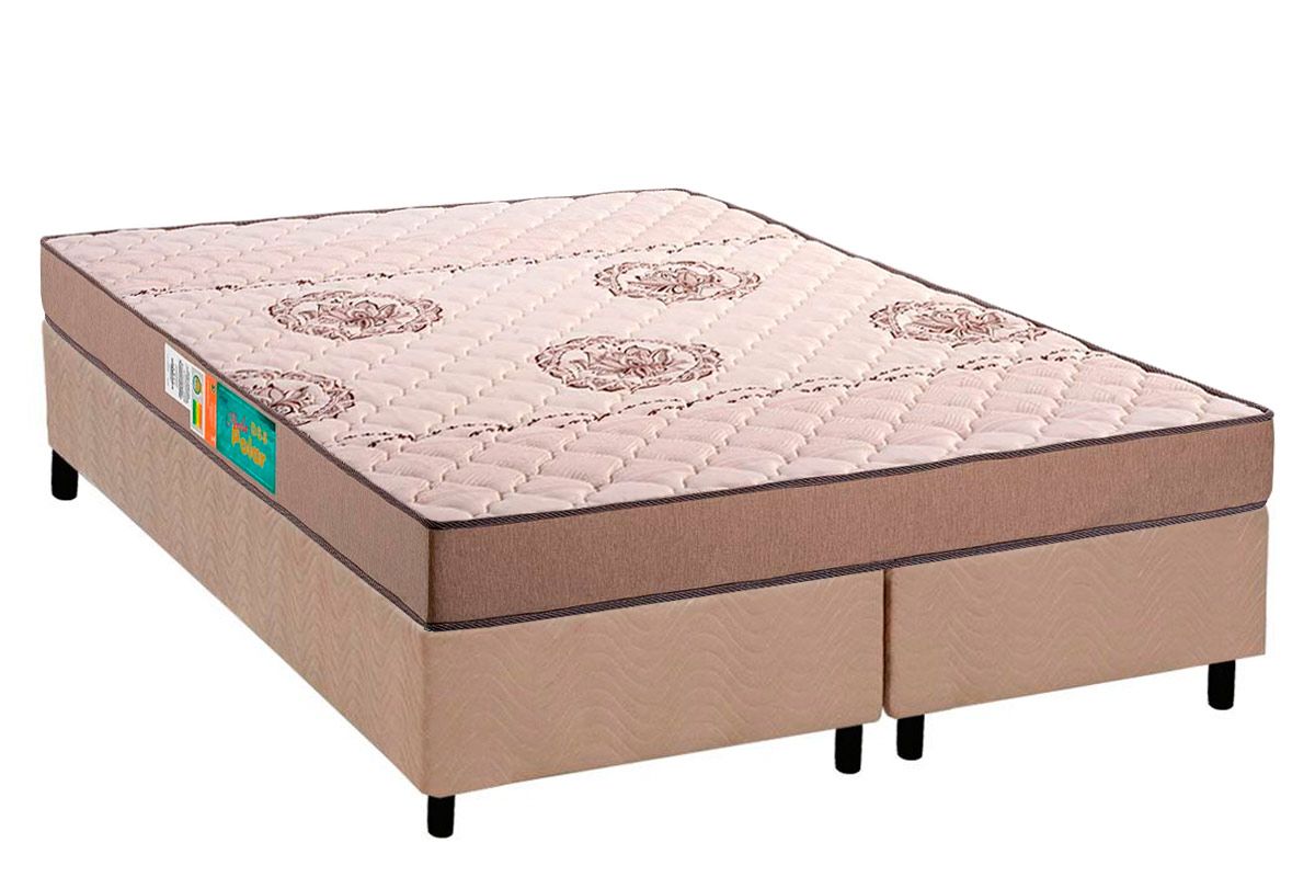 Cama Box CRC +Colchão Espuma D33 Pérola Polar