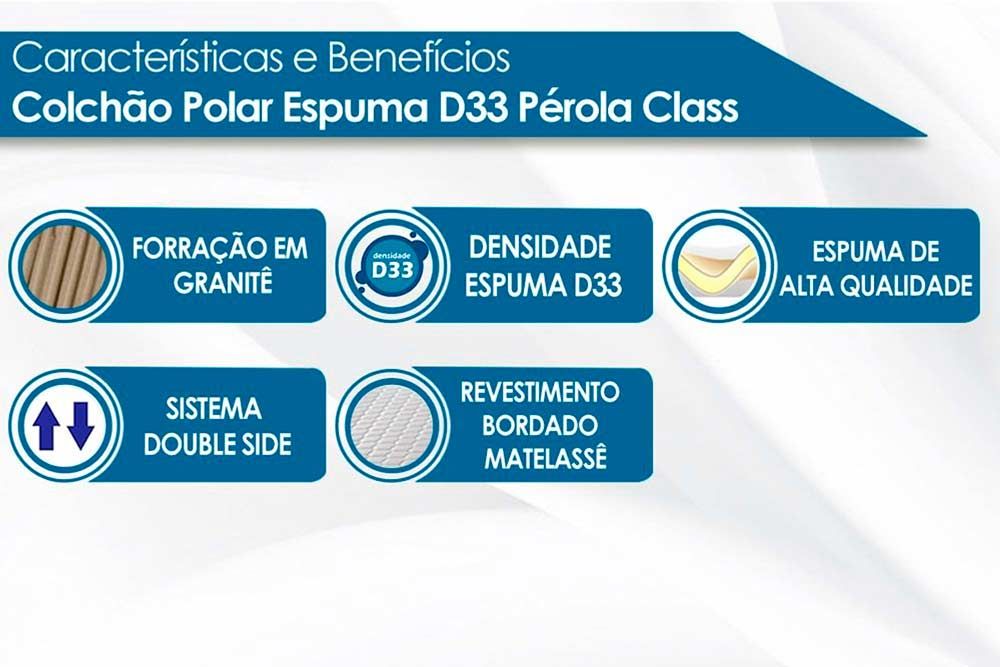 Cama Box Filhão +Colchão Espuma D33 Pérola Polar