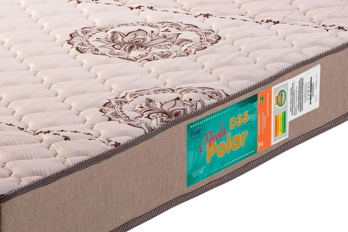 Cama Box CRC +Colchão Espuma D33 Pérola Polar