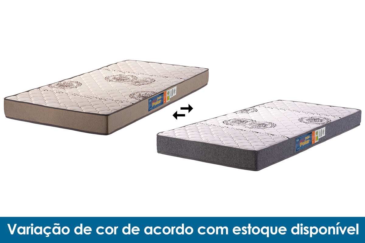 Cama Box Baú CRC +Colchão Espuma D45 Pérola Polar