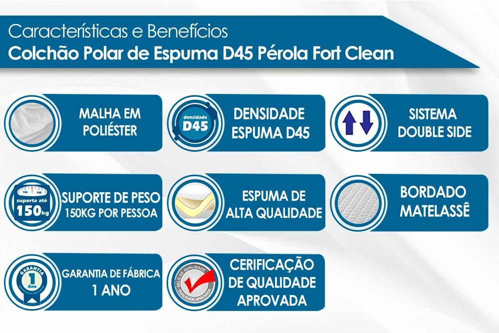 Cama Box Filhão +Colchão Espuma D45 Pérola Polar